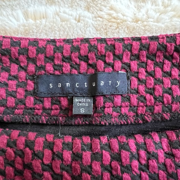 Sanctuary cranberry/black checkered mini shirt - XS/S - Picture 6 of 6